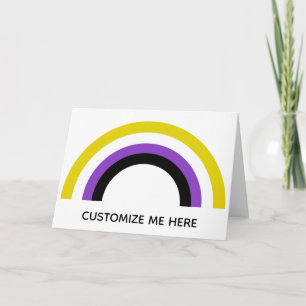 Tarjeta Personalizado de la bandera del orgullo no binario