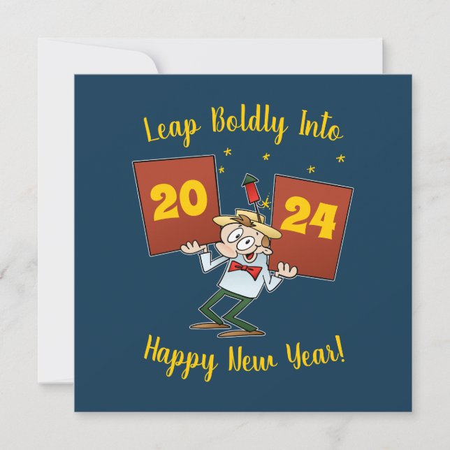 Tarjeta Personalizado de la celebración del Año Nuevo 2024 (Anverso)