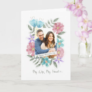 Tarjeta Personalizado de la esposa de la madre - Flores ac