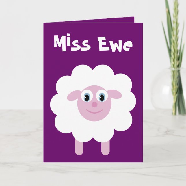 Tarjeta Personalizado de la oveja Miss Ewe Personalizable  (Anverso)