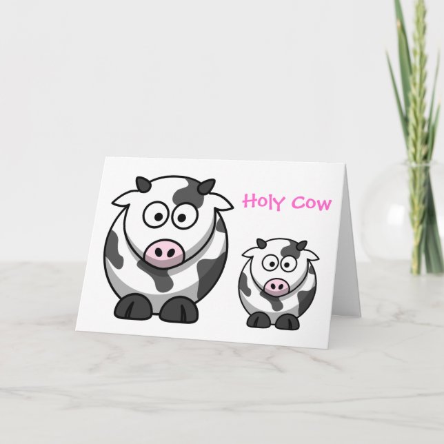 Tarjeta PERSONALIZADO DE LA VACA SANTA VACA Rosa Graciosa  (Anverso)