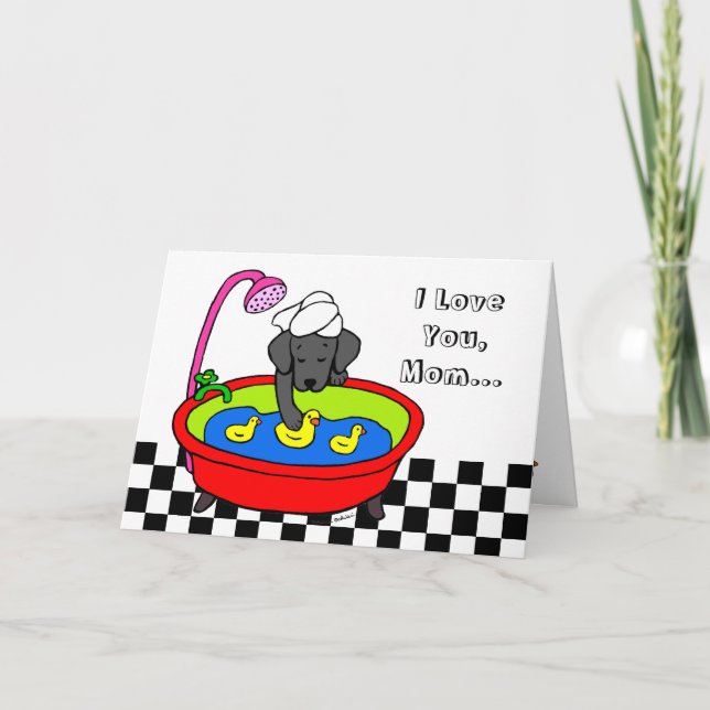 Tarjeta Personalizado de Labrador Negro y Ducks de caucho (Anverso)