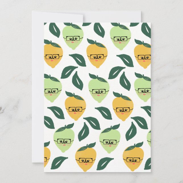Tarjeta Personalizado de limón amarillo lindo ilustracion  (Anverso)