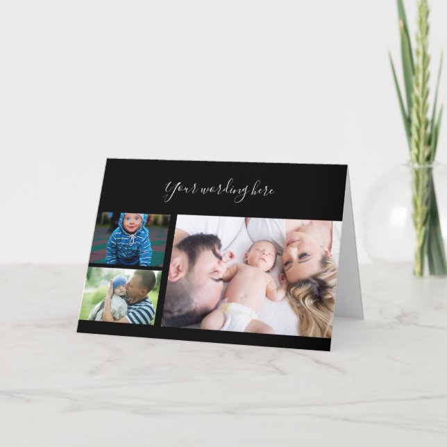 Tarjeta personalizado de llegada al recién nacido fotográf (Anverso)