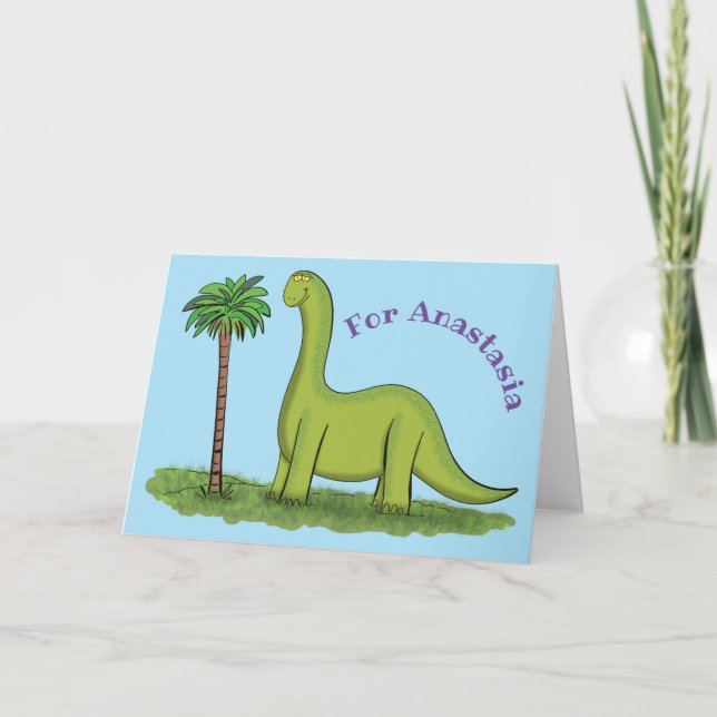 Tarjeta Personalizado de los dinosaurios de brontosauro ve (Anverso)