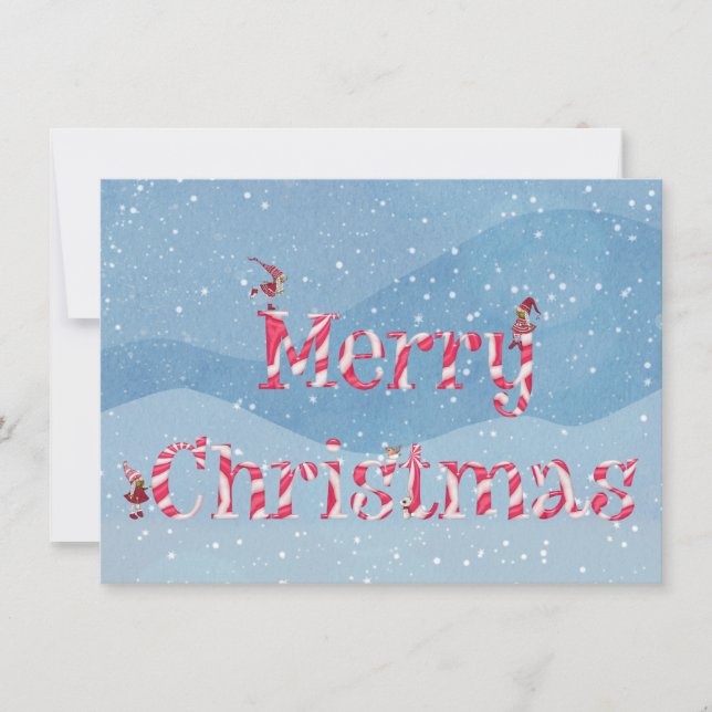 Tarjeta Personalizado de los gnomos de invierno de Candy C (Anverso)