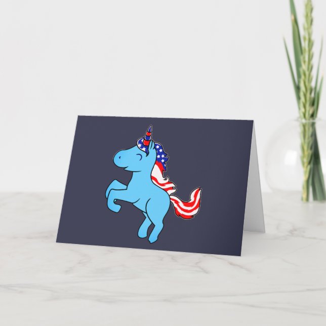 Tarjeta Personalizado de Mane con bandera azul Patriótica  (Anverso)
