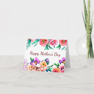 Tarjeta Personalizado de marco floral de acuarela de prima