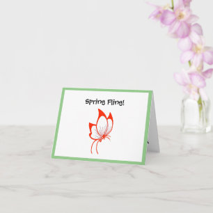 Tarjeta Personalizado de mariposa naranja, arte natural de