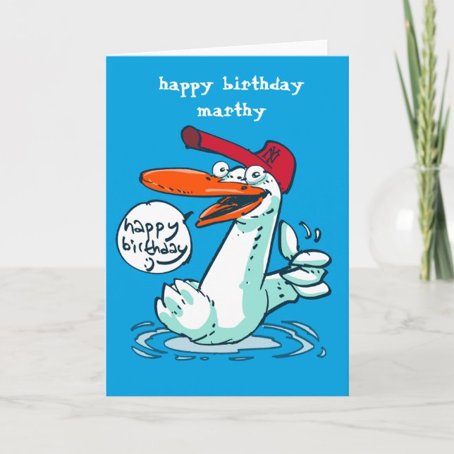 Tarjeta personalizado de mensajes de cumpleaños de pato du (Anverso)