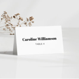 Tarjeta Personalizado de mesa de tipografía blanca