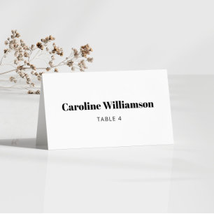 Tarjeta Personalizado de mesa de tipografía blanca