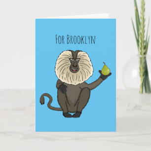 Tarjeta Personalizado de mono de burro con cola de león di