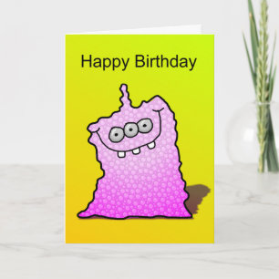 Tarjeta Personalizado de Monstruo Rosa