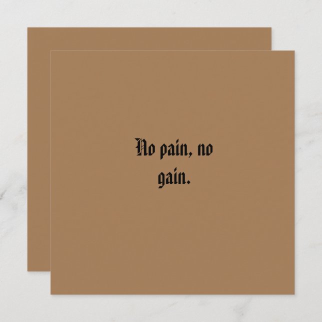 Tarjeta Personalizado de Motivación GYM texto y marrón cla (Anverso / Reverso)