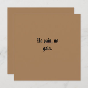 Tarjeta Personalizado de Motivación GYM texto y marrón cla