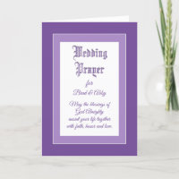 Tarjeta personalizado de oración del Boda Bonito