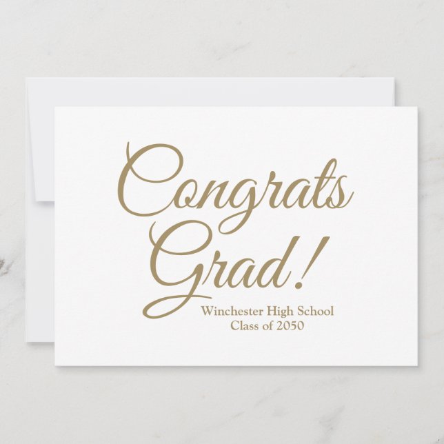 Tarjeta Personalizado de oro blanco grávido año escolar (Anverso)