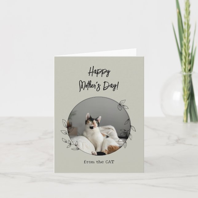 Tarjeta Personalizado de parte del gato Feliz día de la ma (Anverso)