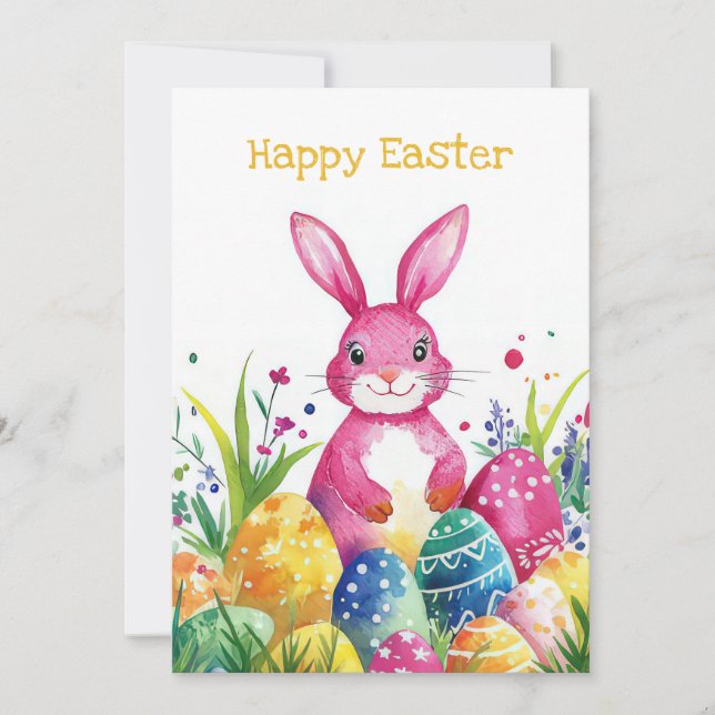 Tarjeta personalizado de Pascua con huevos de Pasc (Anverso)