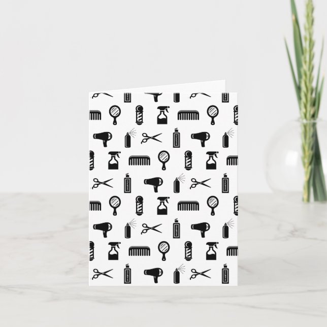 Tarjeta Personalizado de patrón de peluquería de salón y b (Anverso)