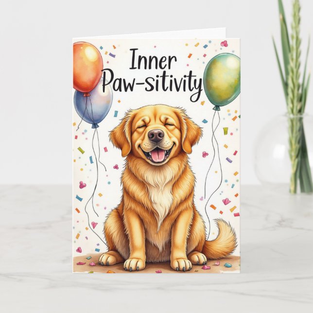 Tarjeta Personalizado de "Paw-sitividad interior" de Golde (Anverso)