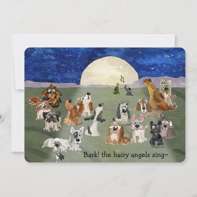 Tarjeta Personalizado de perros navidades de 5" x  (Anverso)