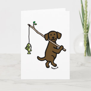 Tarjeta Personalizado de Pesca de Chocolate Labrador