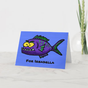 Tarjeta personalizado de pescado piraña
