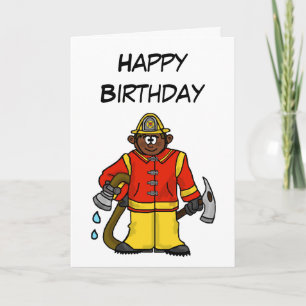 Tarjeta Personalizado de piel marrón, Fireman Card Persona