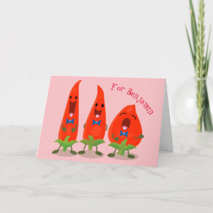 Tarjeta personalizado de pimientos chiles cantantes, ilust