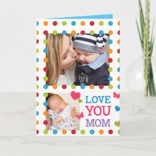 Tarjeta Personalizado de puntos alegres y coloridos foto d