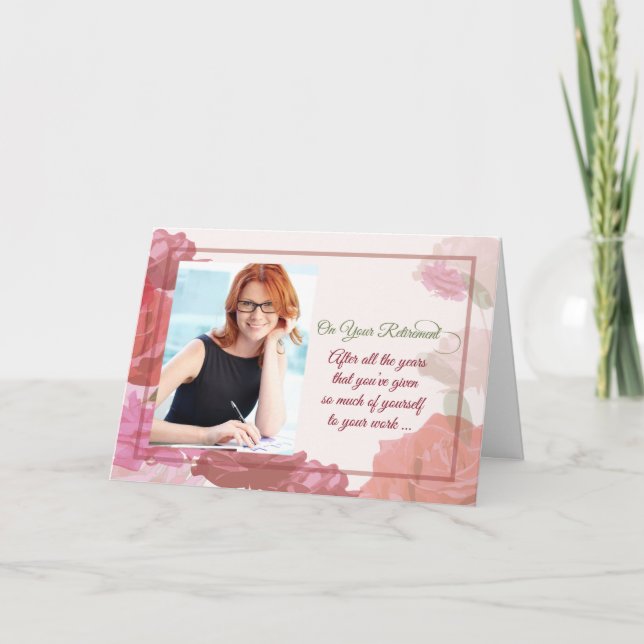 Tarjeta Personalizado de retiro de foto felicitaciones flu (Anverso)