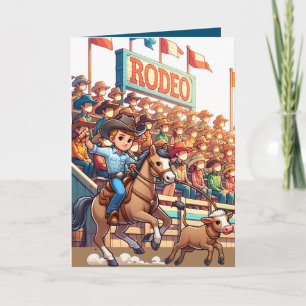 Tarjeta Personalizado de Rodeo Occidental de Cowboy Calf R