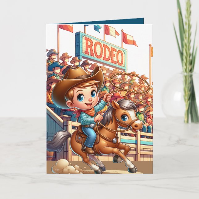 Tarjeta Personalizado de Rodeo Occidental de Cowboy Calf R (Anverso)