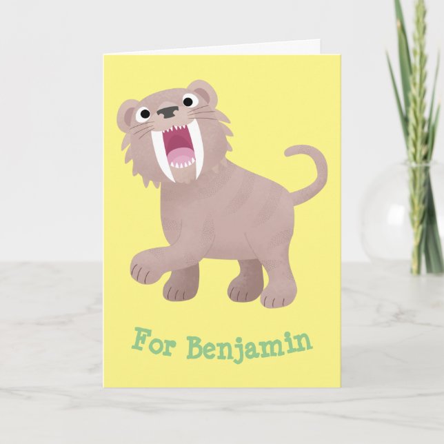 Tarjeta Personalizado de Smilodon del tigre dientes de Cut (Anverso)