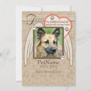 Tarjeta Personalizado de Solidaridad Mascota Angel Wings