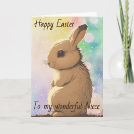 Tarjeta personalizado de texto 'Feliz Pascua', conejo de P