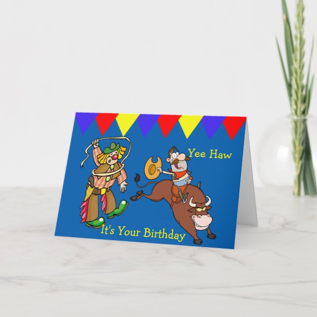 Tarjeta Personalizado de toros occidentales y payasos de r (Anverso)