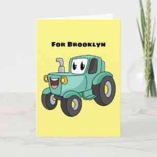 Tarjeta Personalizado de tractores verde feliz