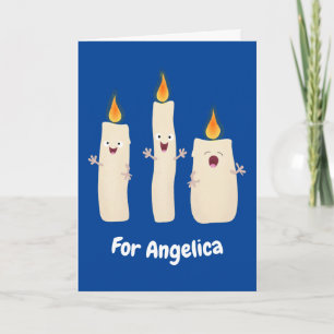 Tarjeta personalizado de trío de velas cantantes