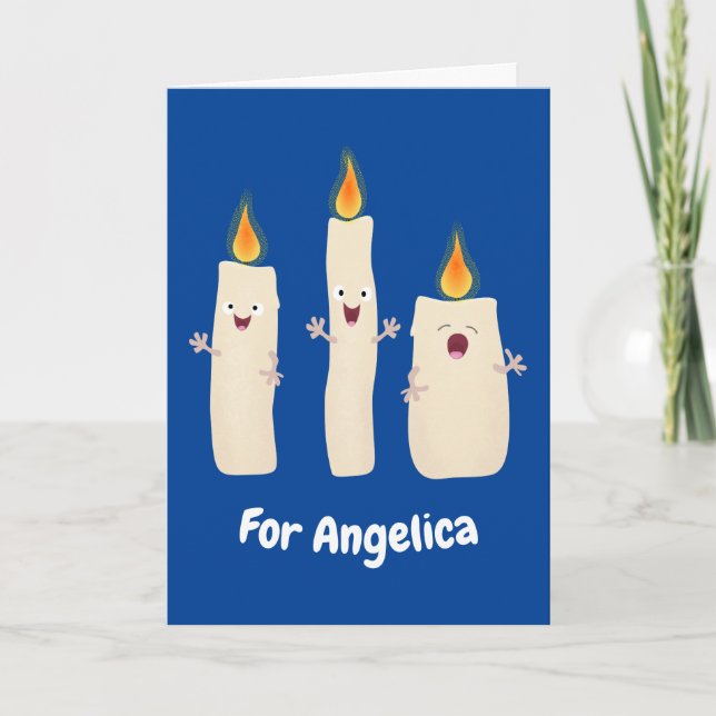 Tarjeta personalizado de trío de velas cantantes (Anverso)
