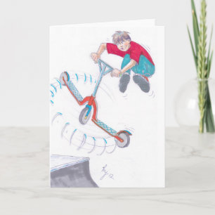 Tarjeta personalizado de truco de microscooter de micro sc