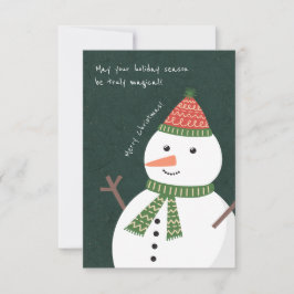 Tarjeta Personalizado de vacaciones de Snowman en Navidad