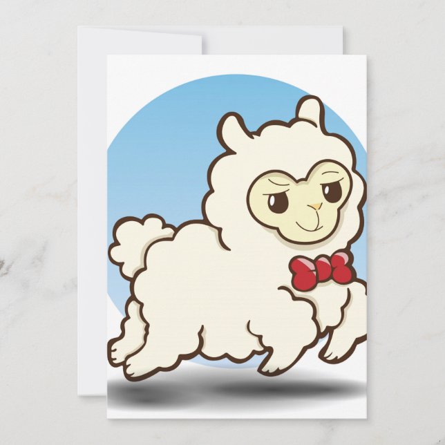 Tarjeta Personalizado de vacaciones lindo Lama (Anverso)