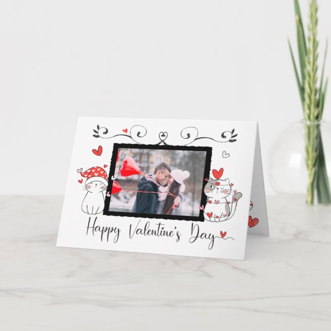 Tarjeta Personalizado de Valentine lindo gato (Anverso)