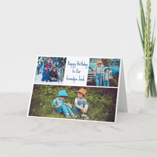 Tarjeta Personalizado del abuelo de cumpleaños feliz foto  (Anverso)