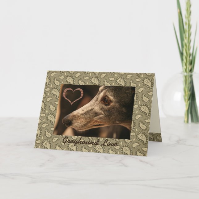 Tarjeta Personalizado del amor de Paisley del galgo (Anverso)