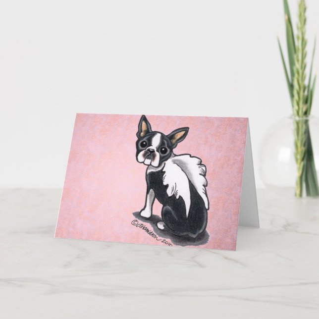 Tarjeta Personalizado del ángel de Boston Terrier (Anverso)