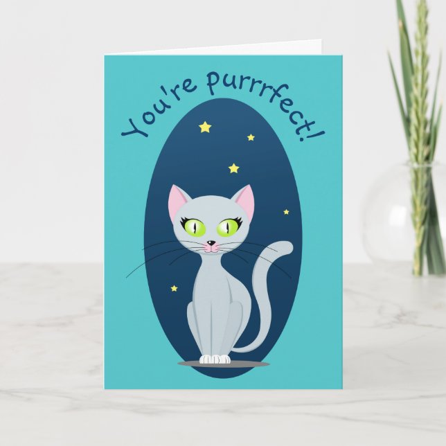 Tarjeta Personalizado del cielo de la noche del gato Diver (Anverso)